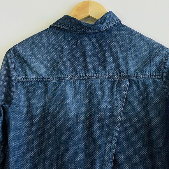 Pilcro & The Letterpress Denim Swiss Dot‎ Button Up Long Sleeve Shirt Womens XS - Picture 7 of 11